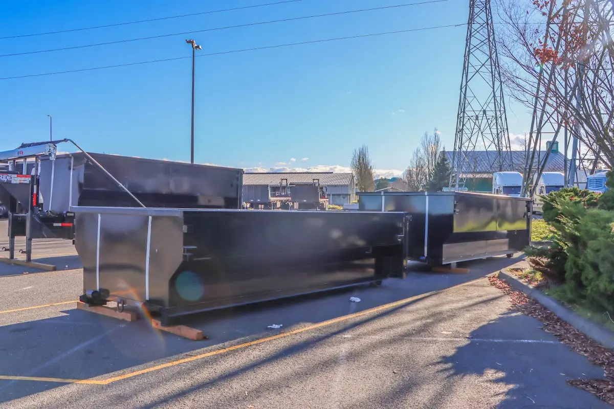 Roll-off dumpster ready for waste disposal at job site for Cleanout Dumpster Rental in Wyoming